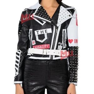Azalea Wang Run Me My Money Stud Moto Jacket